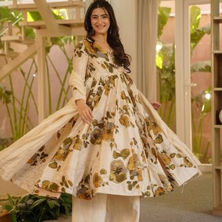 Vanisha Printed Cotton Anarkali Suit Set