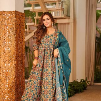Aritrika Cotton Anarkali Suit Set